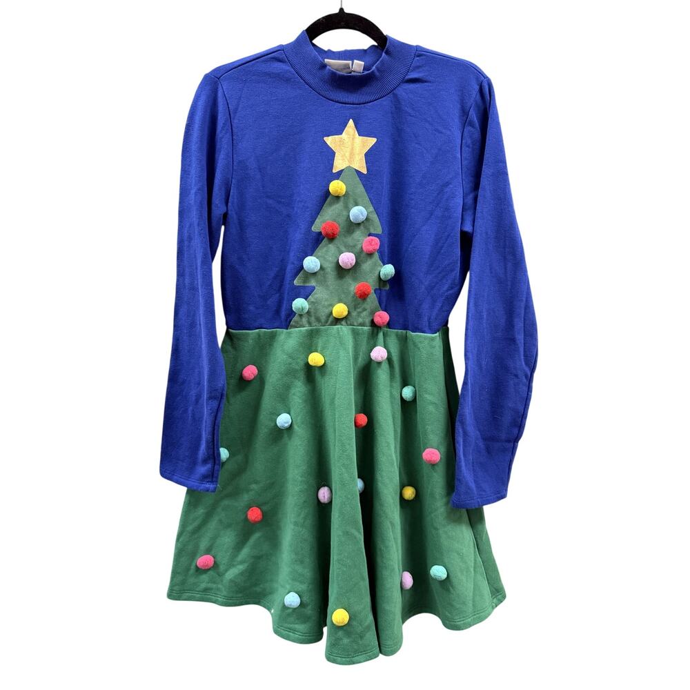 Mighty Fine Women's Christmas Tree Jersy Knit Dress Size L